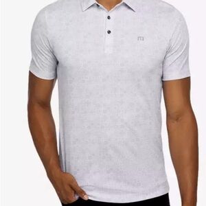 TravisMathew Cozumel Light Gray Polo - Subtle Pattern Short Sleeve S